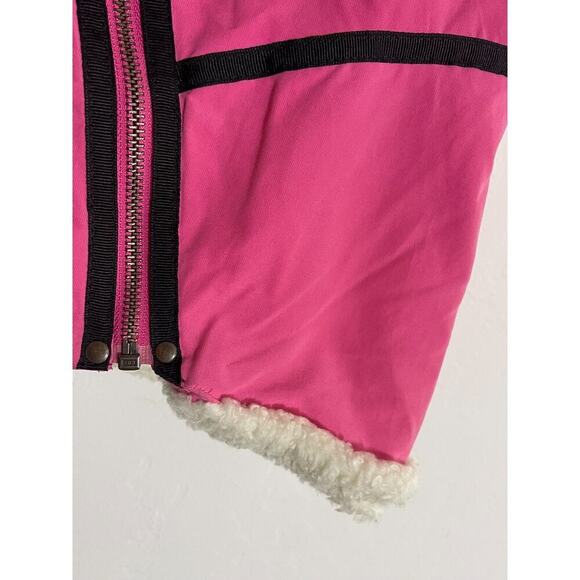 Diesel XS Vintage Sherpa Vest Pink Moto Full Zip Up Y2K Jacket Festival - Picture 5 of 9